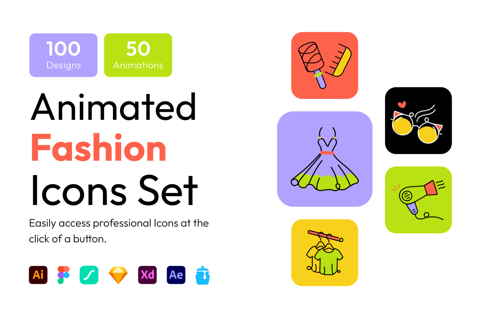 Animated Fashion Icons Animated Fashion Icons