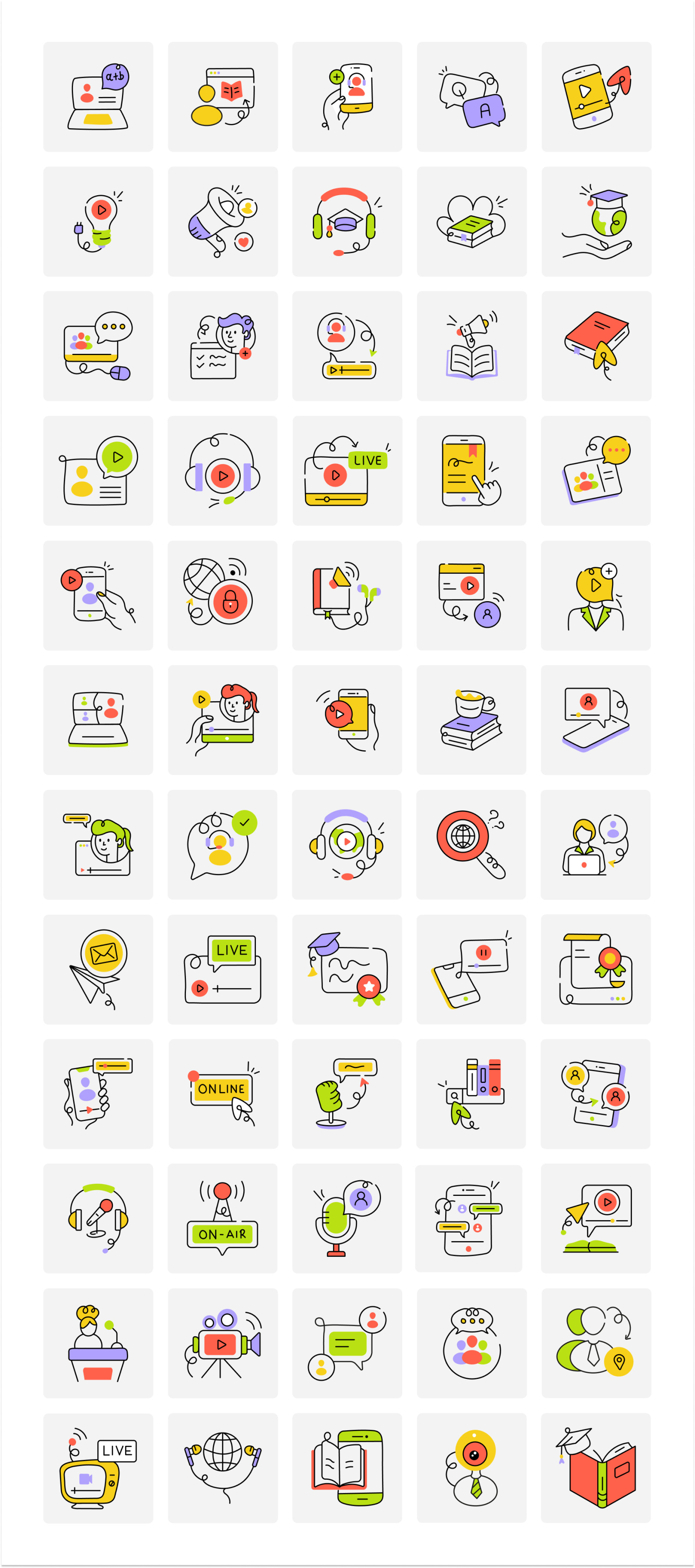 Animated Webinar Icon Set