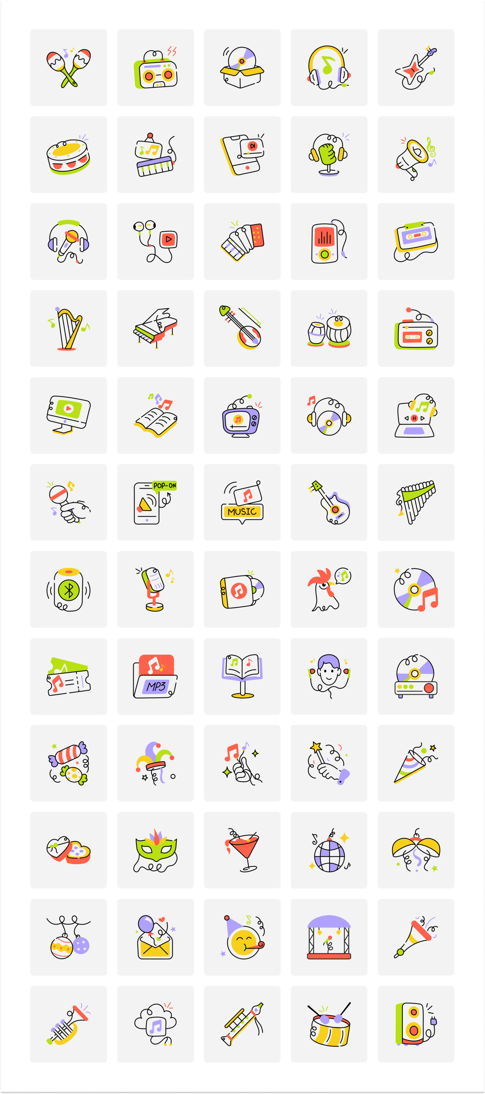 Music and Party Icon Set