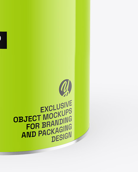 Glossy Tea Tin Can Mockup