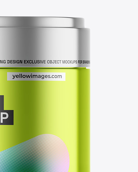 Metallic Tea Tin Can Mockup