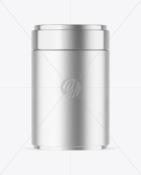 Matte Metallic Tea Tin Can Mockup