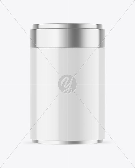 Glossy Tea Tin Can Mockup