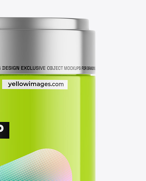 Glossy Tea Tin Can Mockup