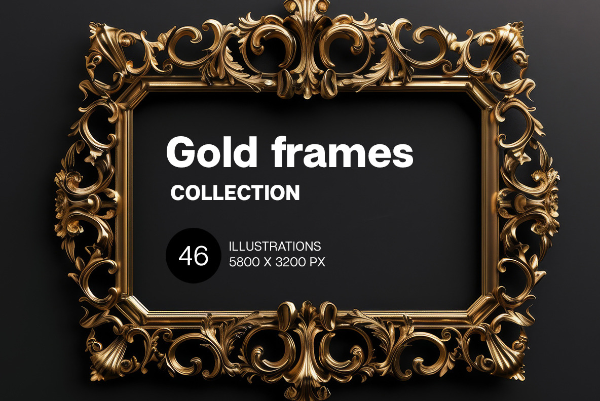 Gold frames on Yellow Images Creative Store - 131395