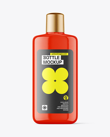 Glossy Plastic Bottle Mockup