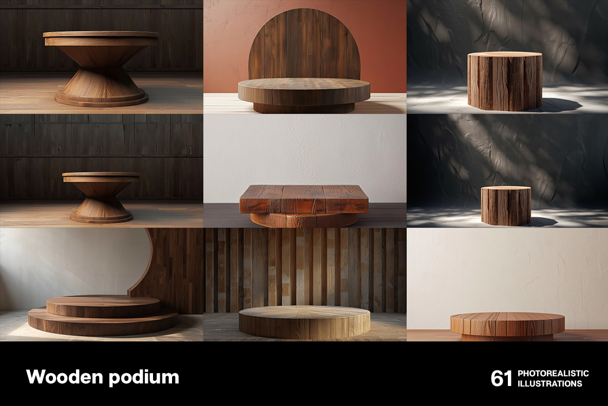 Wooden podiums Wooden podiums