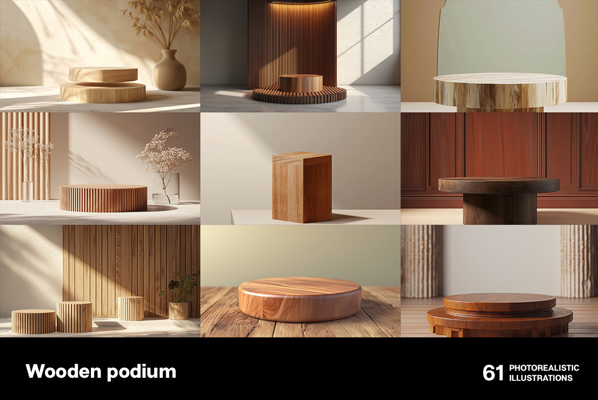 Wooden podiums