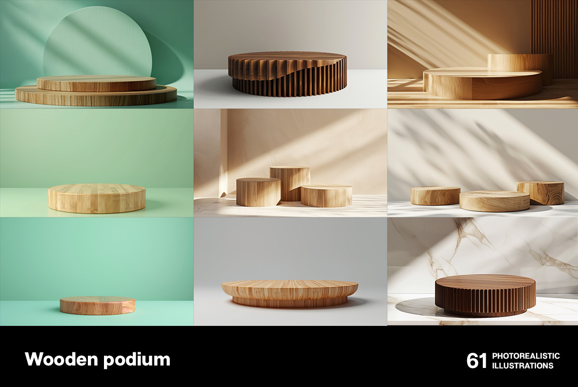 Wooden podiums Wooden podiums