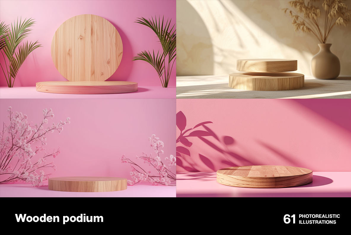 Wooden podiums