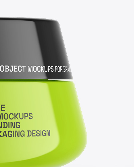 Glossy Cosmetic Jar Mockup