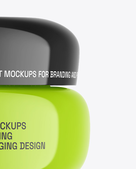 Glossy Cosmetic Jar Mockup