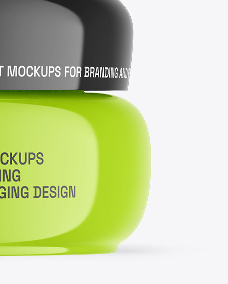 Glossy Cosmetic Jar Mockup