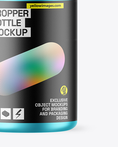 Matte Metallic Dropper Bottle Mockup