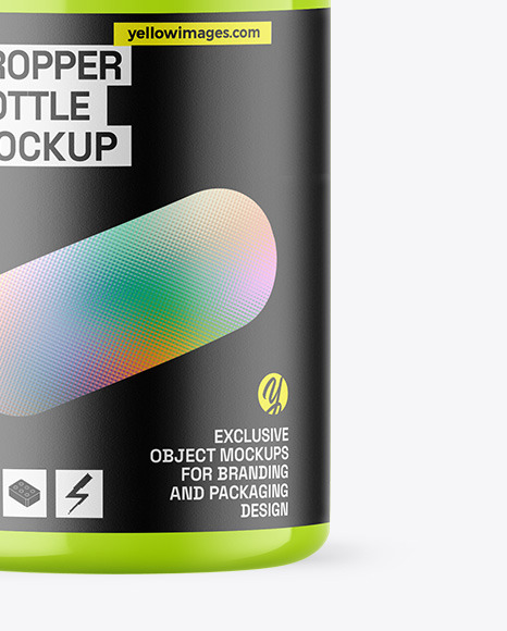 Glossy Dropper Bottle Mockup