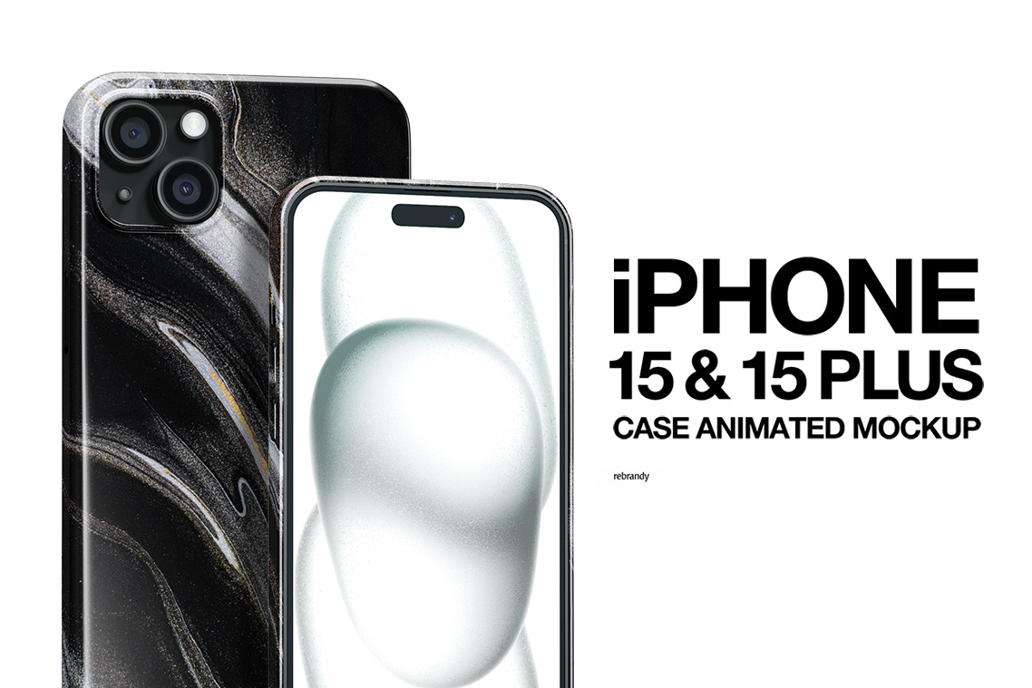 IPhone 15 & 15 Plus Case Animated Mockup IPhone 15 & 15 Plus Case Animated Mockup