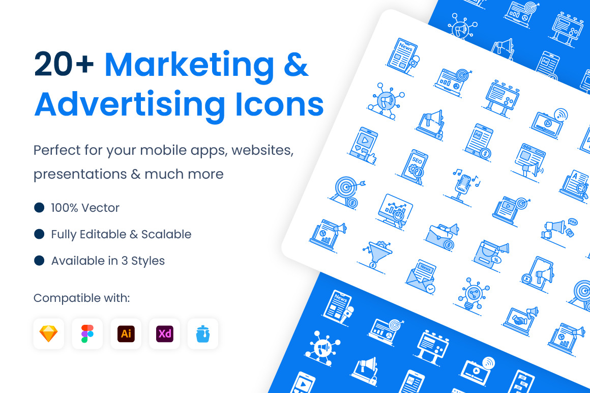 Marketing and Advertising Icons Marketing and Advertising Icons