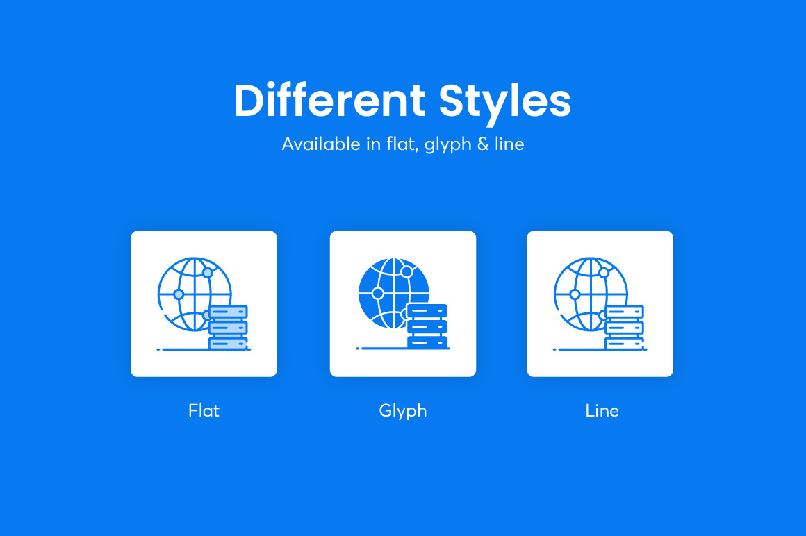 Big Data and Hosting Icons Big Data and Hosting Icons