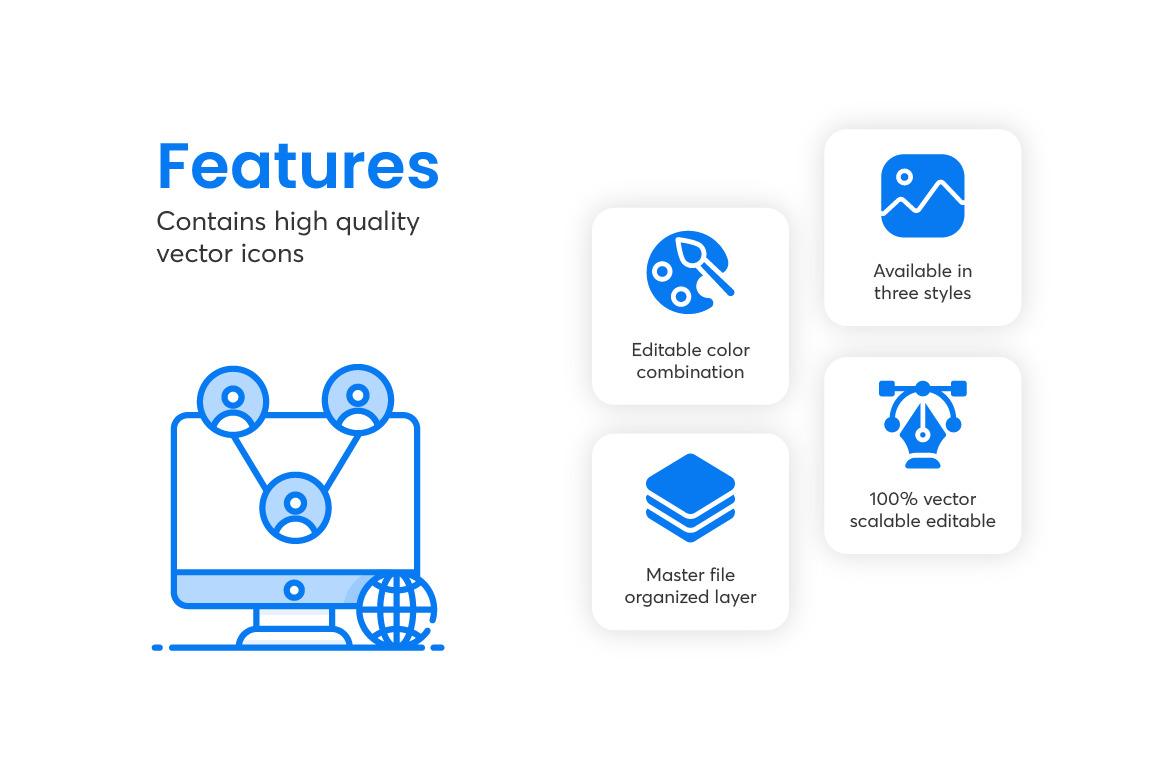 Big Data and Hosting Icons Big Data and Hosting Icons