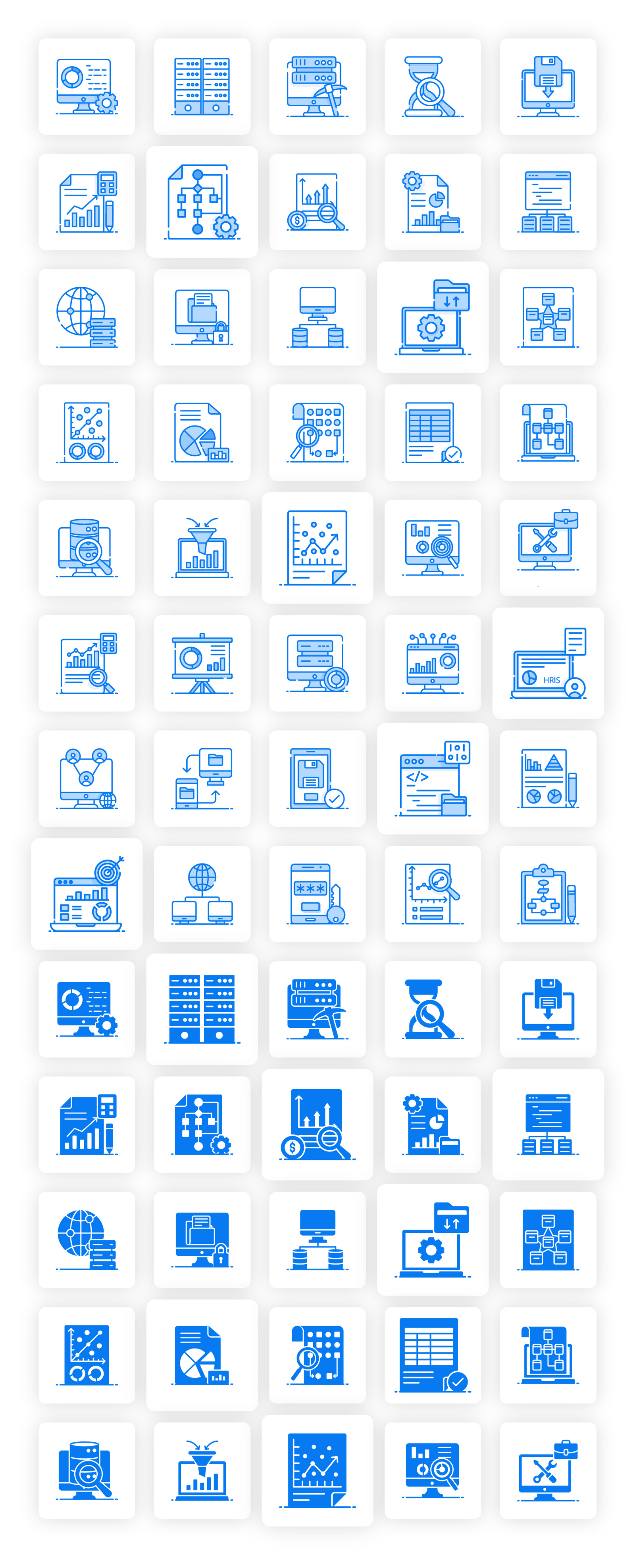 Big Data and Hosting Icons Big Data and Hosting Icons