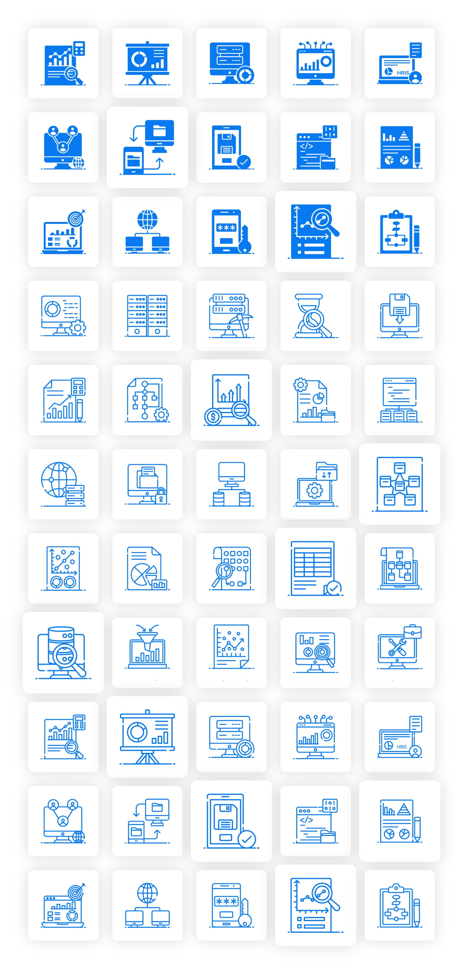 Big Data and Hosting Icons Big Data and Hosting Icons