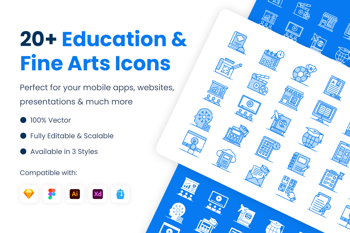 Education and Fine Arts Icons