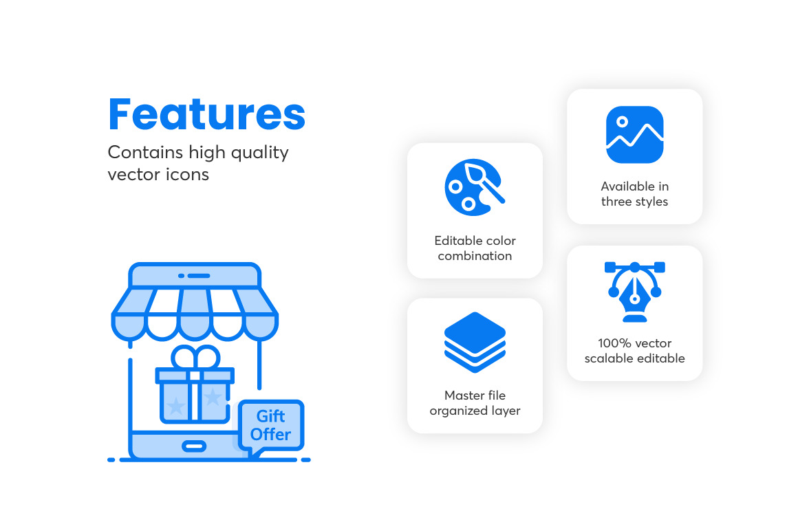 Merchandising Icons Set Merchandising Icons Set