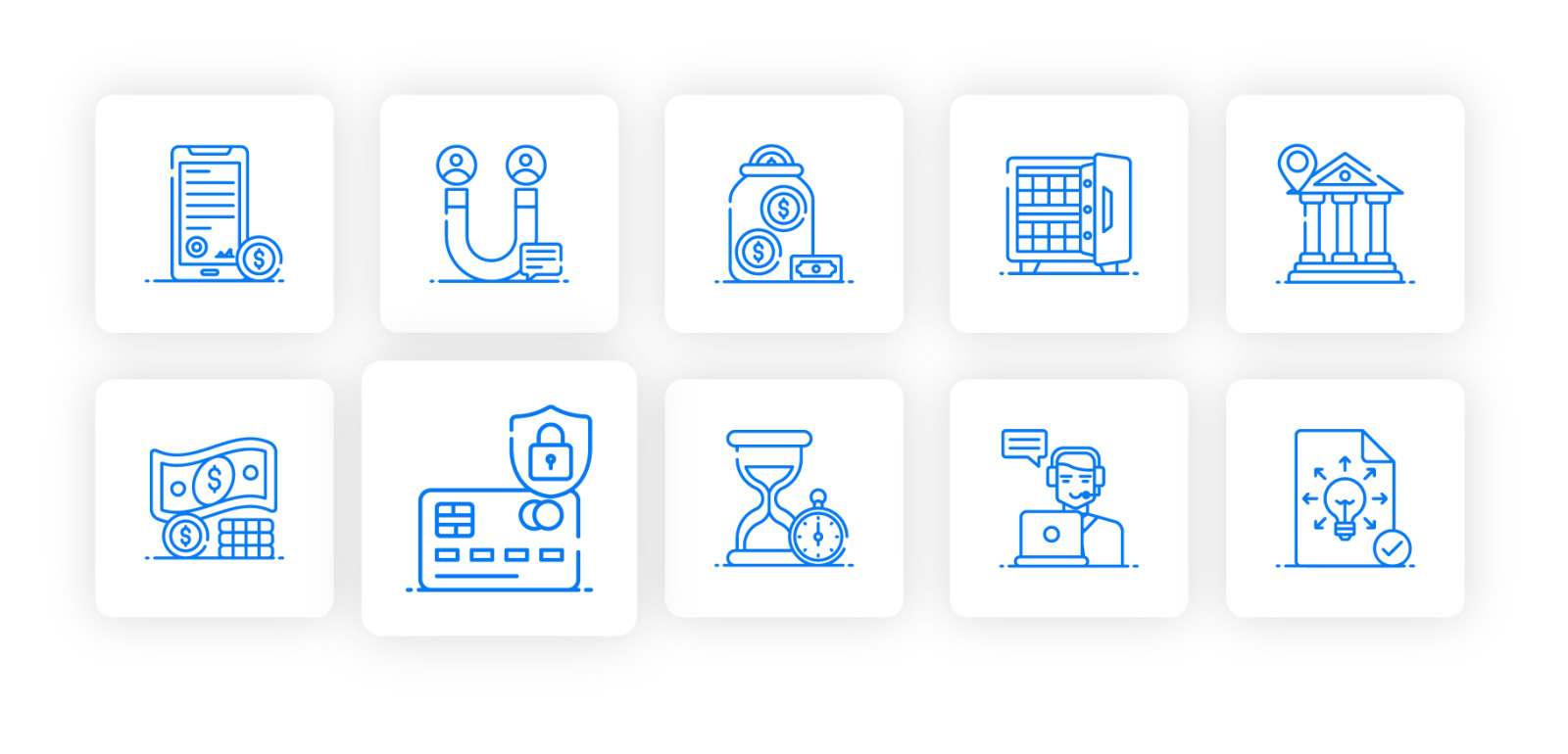 Merchandising Icons Set Merchandising Icons Set