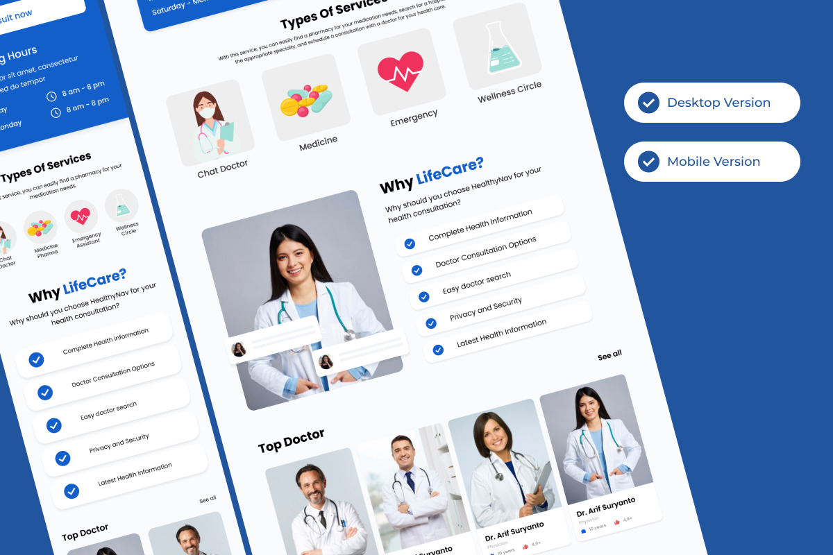 LifeCare - Doctor Consultant Landing Page V1