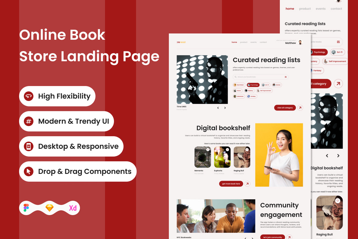 ReRead - Online Book Store Landing Page V1