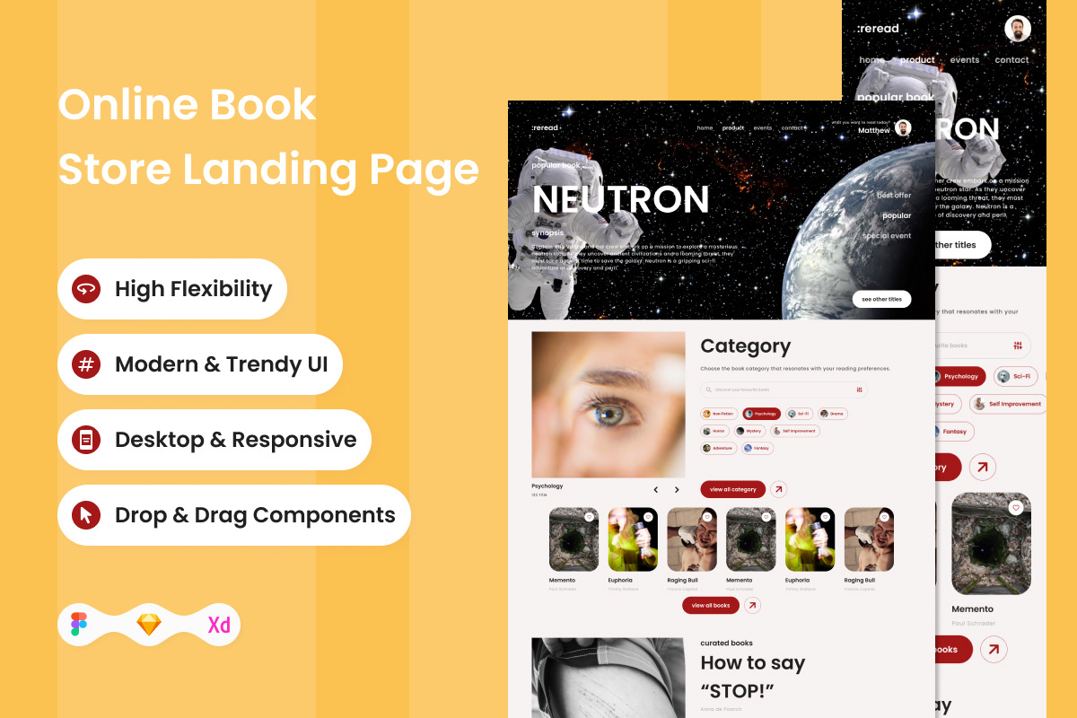 ReRead - Online Book Store Landing Page V2 ReRead - Online Book Store Landing Page V2