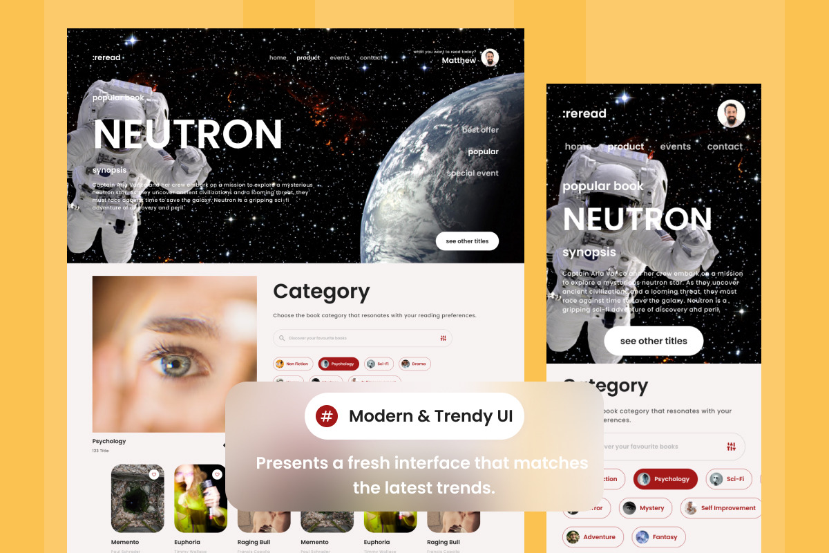 ReRead - Online Book Store Landing Page V2 ReRead - Online Book Store Landing Page V2