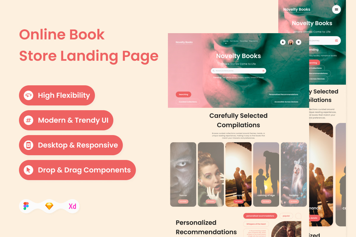 Novelty Books - Online Book Store Landing Page V1