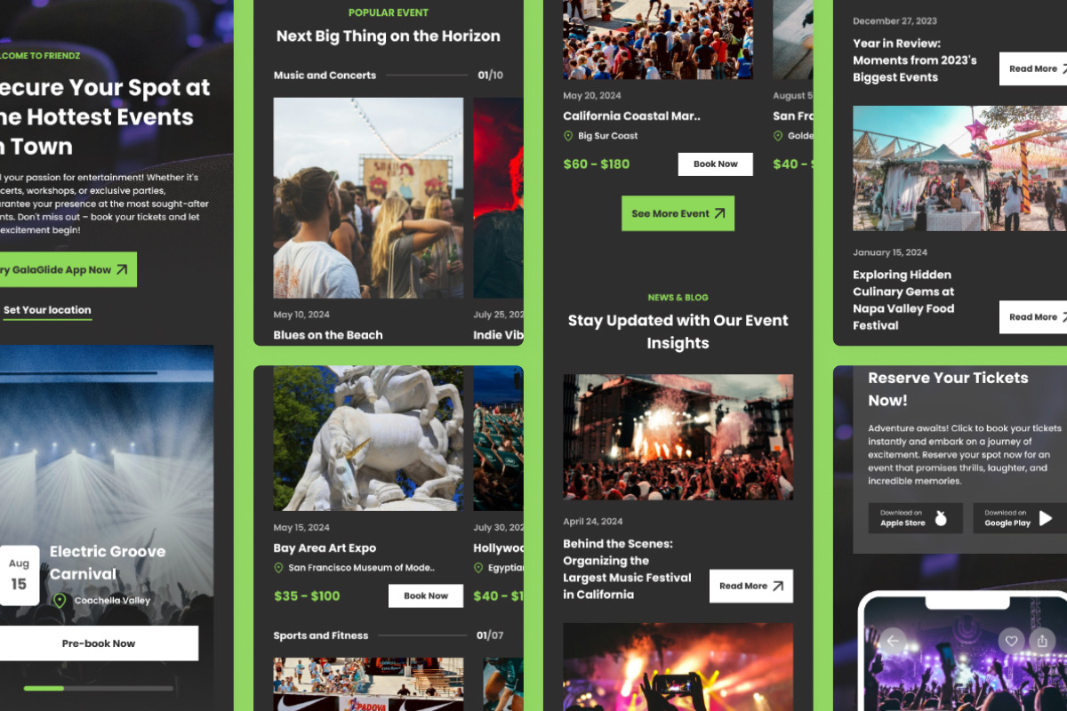 GalaGlide - Event Booking Landing Page V1 GalaGlide - Event Booking Landing Page V1
