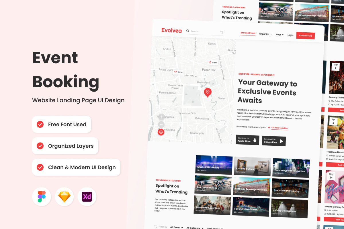 Evolvea - Event Booking Landing Page