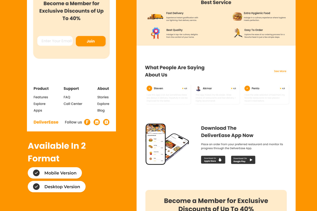 DeliverEase - Food Delivery Landing Page V1 DeliverEase - Food Delivery Landing Page V1