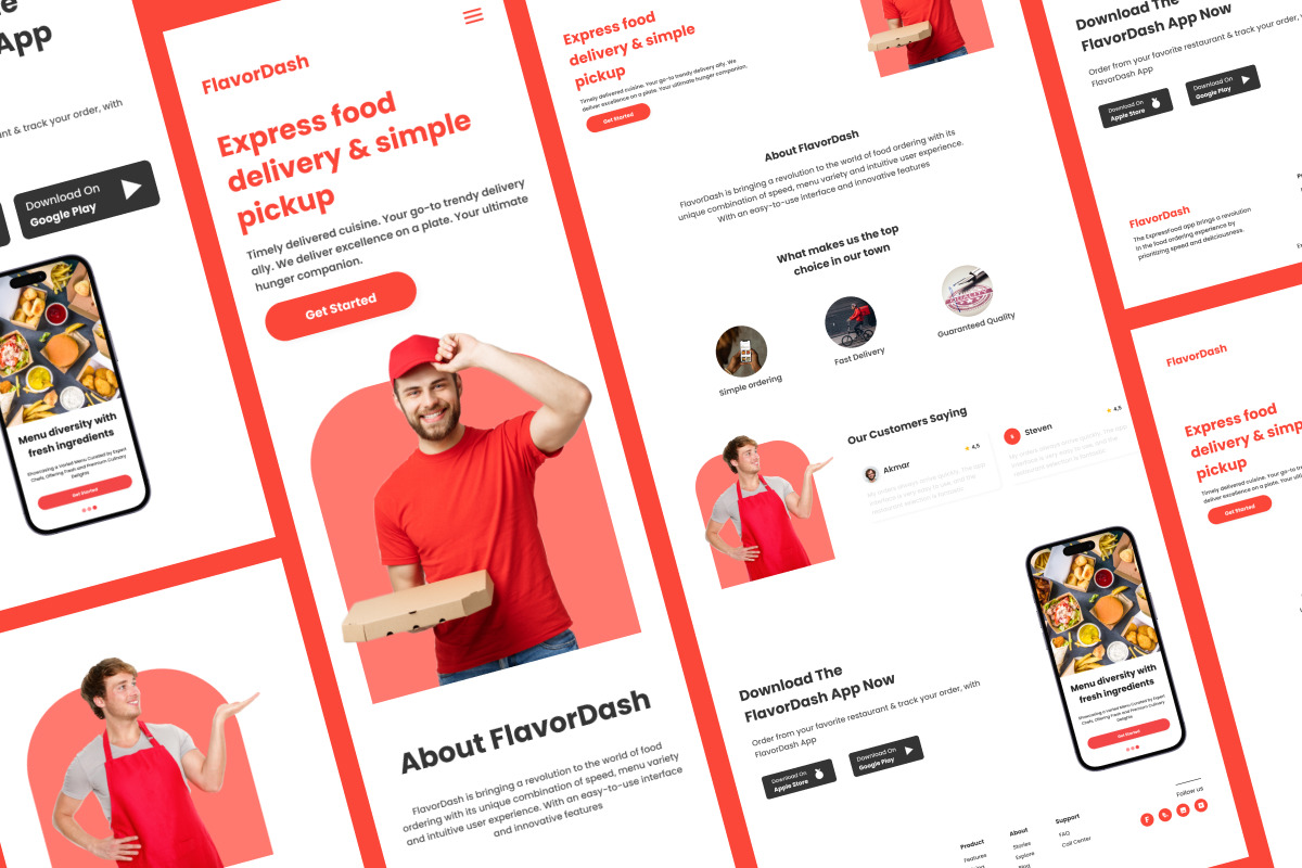 FlavorDash - Food Delivery Landing Page V1