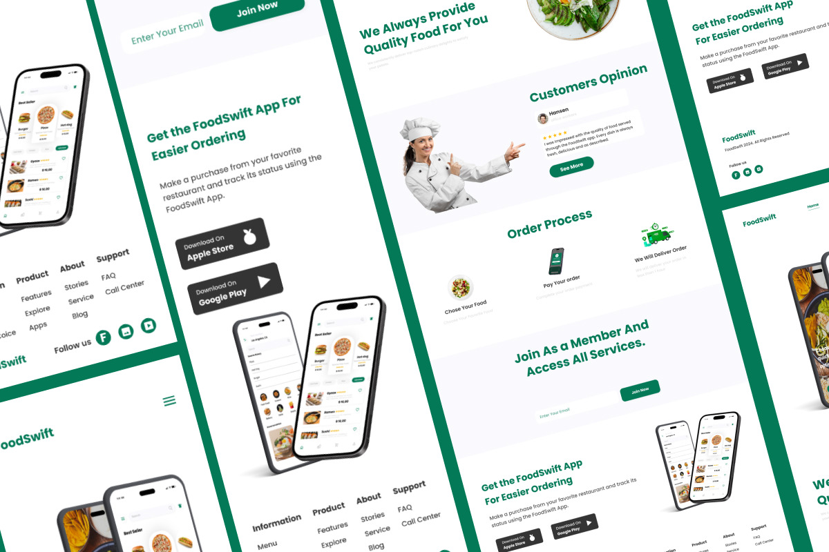 FoodSwift - Food Delivery Landing Page V1