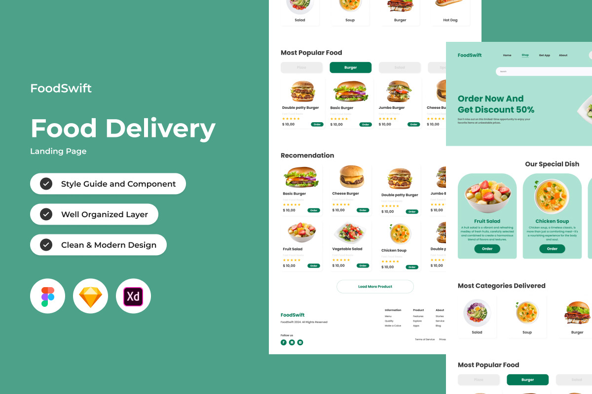 FoodSwift - Food Delivery Landing Page V2