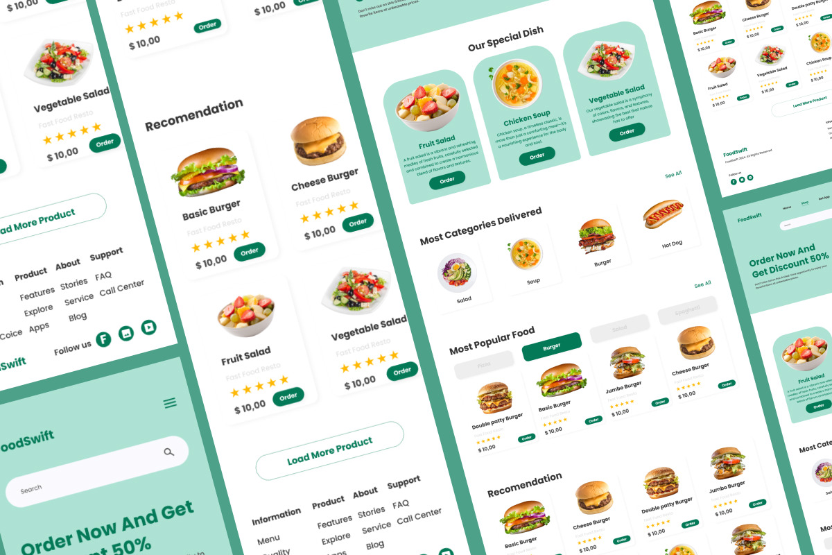 FoodSwift - Food Delivery Landing Page V2