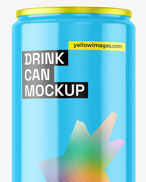 250ml Glossy Drink Can Mockup