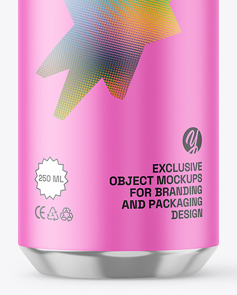 250ml Matte Drink Can Mockup