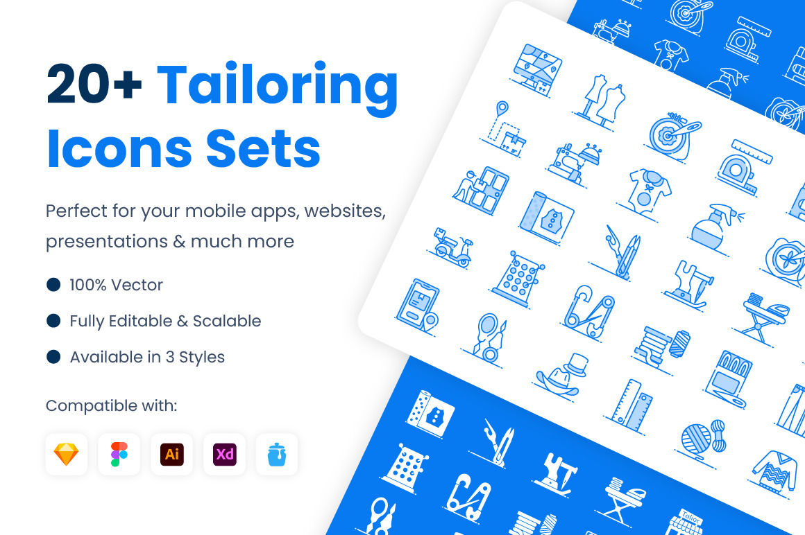 Tailoring Icons Set Tailoring Icons Set