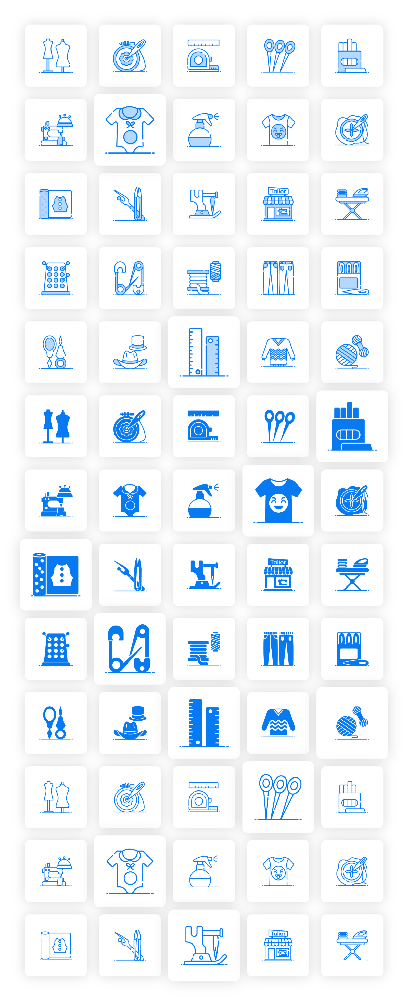 Tailoring Icons Set Tailoring Icons Set