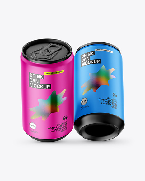 160ml Matte Drink Cans Mockup