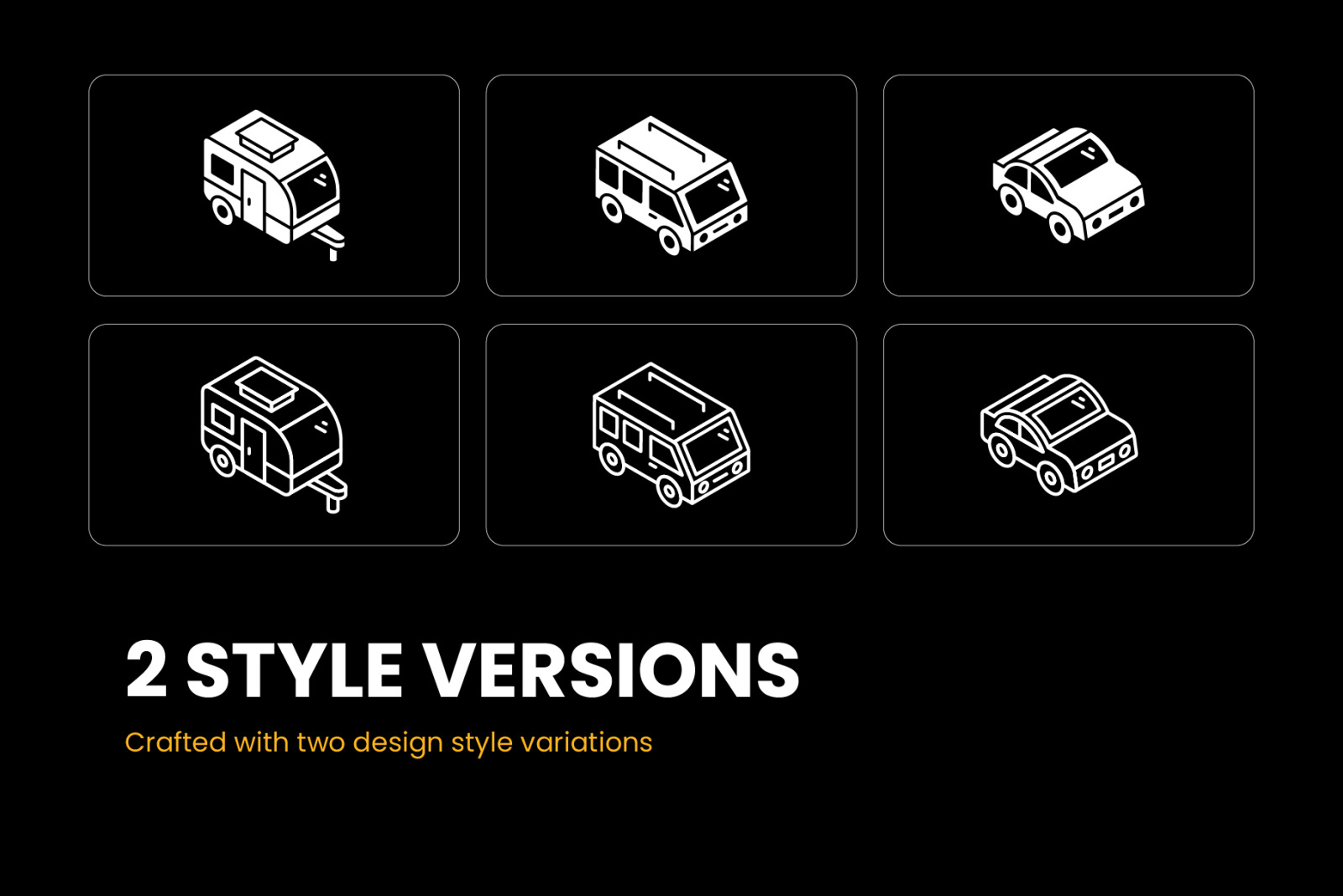 Transport Glyph Isometric Icons Pack