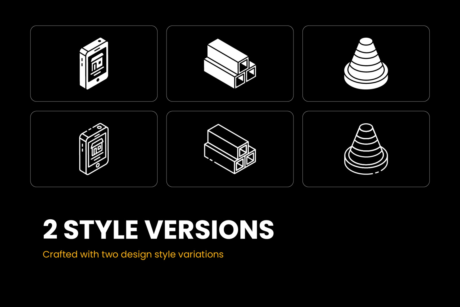 Construction Glyph Isometric Icons Pack Construction Glyph Isometric Icons Pack