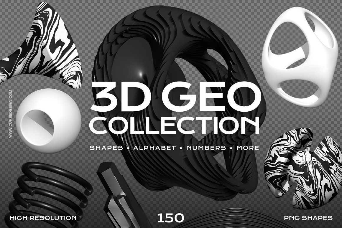 3D Geo Collection Abstract Shapes