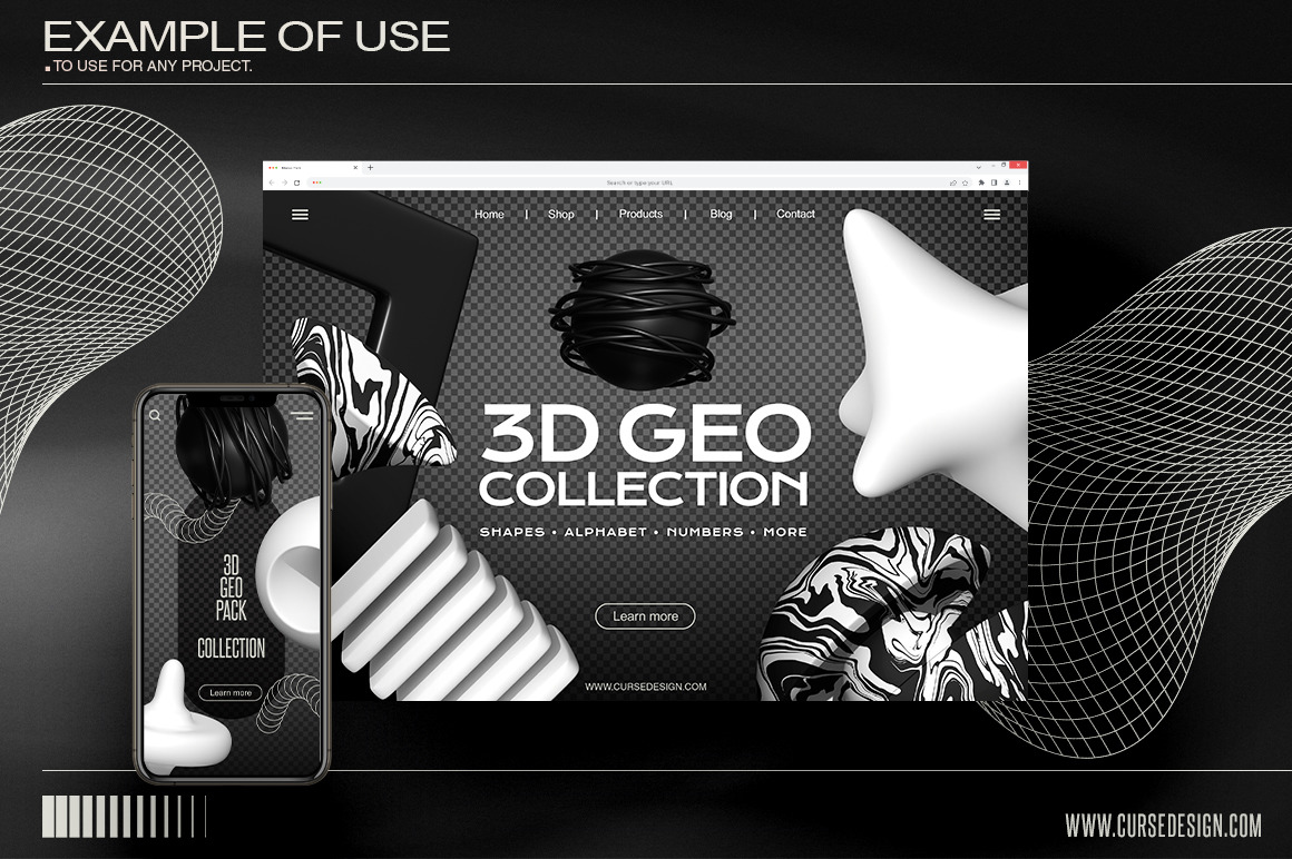 3D Geo Collection Abstract Shapes