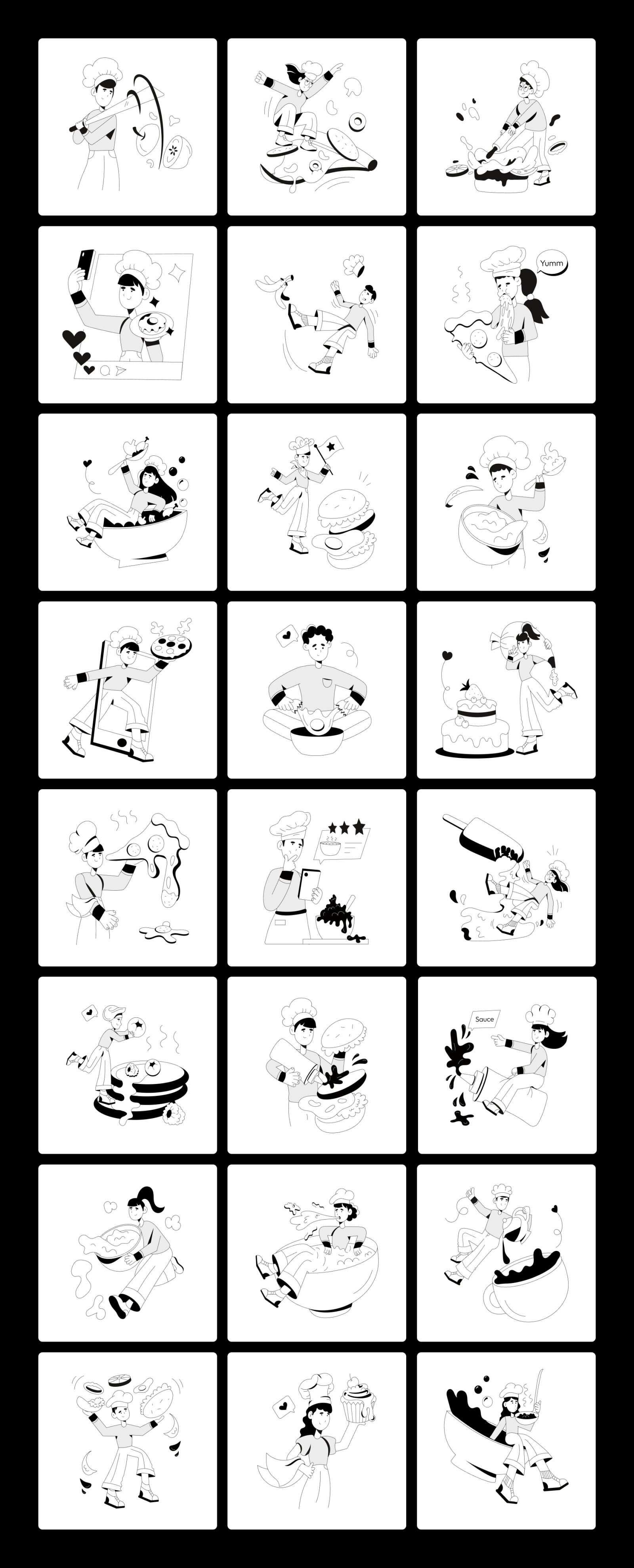 Animated Cooking Illustration Set Animated Cooking Illustration Set
